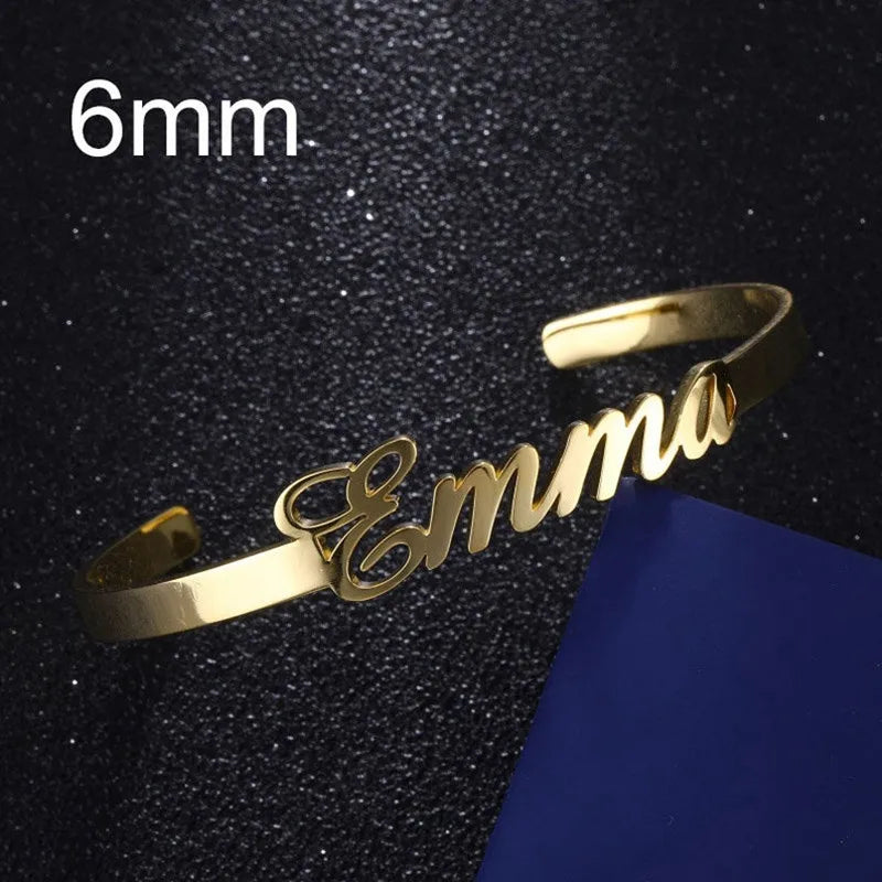 18K Gold-Plated Custom Engraved Bracelet - Personalized for Special Occasions